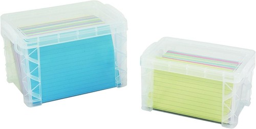 Advantus Super Stacker 4"" x 6"" Karteikartenbox, klar, verkauft als 3 Box (40305) - Bild 5 von 5