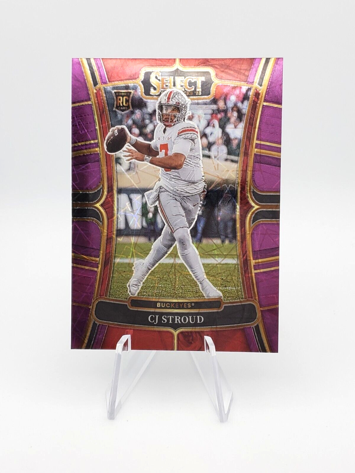 2023 Panini Select Draft Picks Purple Laser Prizm #2 CJ Stroud Rookie RC