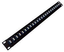 24 Port LC Fiber Patch Panel Singlemode Blue Couplers loaded 1u 19"