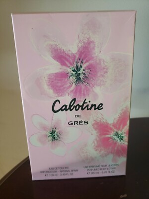 Cabotine De Gres France  Perfume 3.4 fl Oz & Body Lotion 6.76 fl Oz Set Sealed 