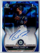 2023 BOWMAN CHROME SAPPIRE AUTO ROBERT PEREZ JR. SEATTLE MARINERS #BSPA-RP