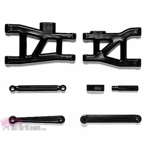 Elementos de suspensión y dirección negros Tamiya para vehículos de radiocontrol