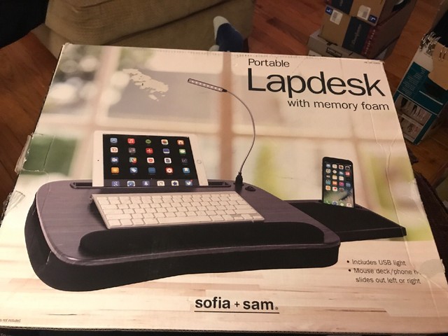 Sofia Sam Memory Foam Lap Desk With Usb Light And Wrist Rest