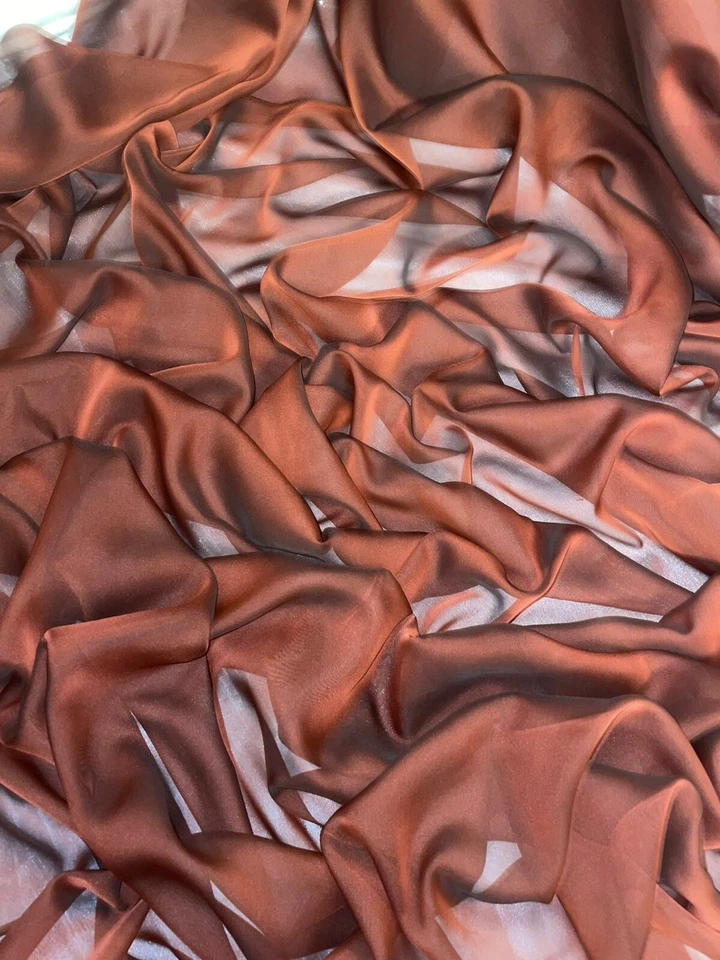 1 METER TWO TONE COPPER SOFT CATIONIC CHIFFON 100% POLYESTER FABRIC 58” WIDE - Image 4 of 4