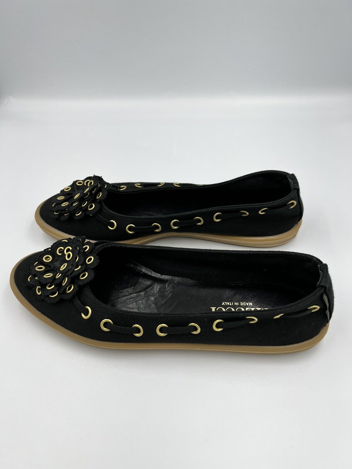 SESTO MEUCCI Black Floral Gold Ringlet Loafers - image 5
