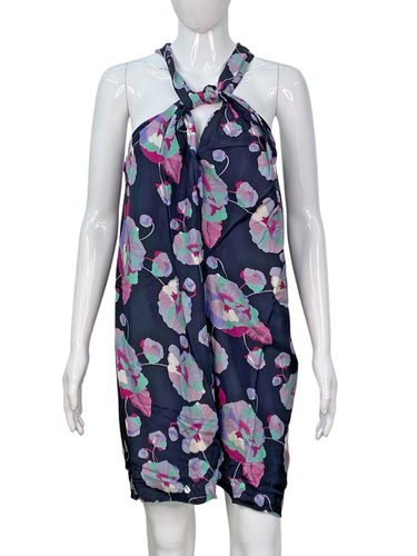 Isabel Marant Femmes Suzyli Imprimé Floral Noir Boho Soie Mini Robe Taille L 42 - Photo 10 sur 19