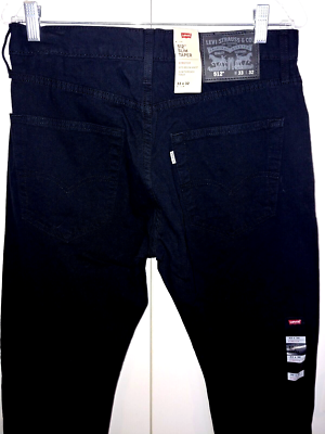 LEVI'S MEN'S 512 SLIM TAPER BLACK STRETCH JEANS-33x30.5 (TAG SAYS