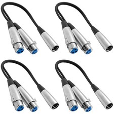SA-Y4 4 Pack 1-Feet Splitter Patch Cables 1 XLR 4 Pack, Black