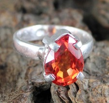 Natural 8.70 Ct Padparadscha Orange Sapphire Pear Gemstone Ring New Year Offer