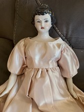 Vintage China Head Doll Porcelain Cloth Body 19 Inches