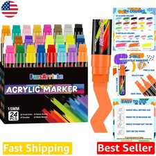 Pro 15mm Jumbo Paint Pens 24 Colors Multi-Surface Permanent Art