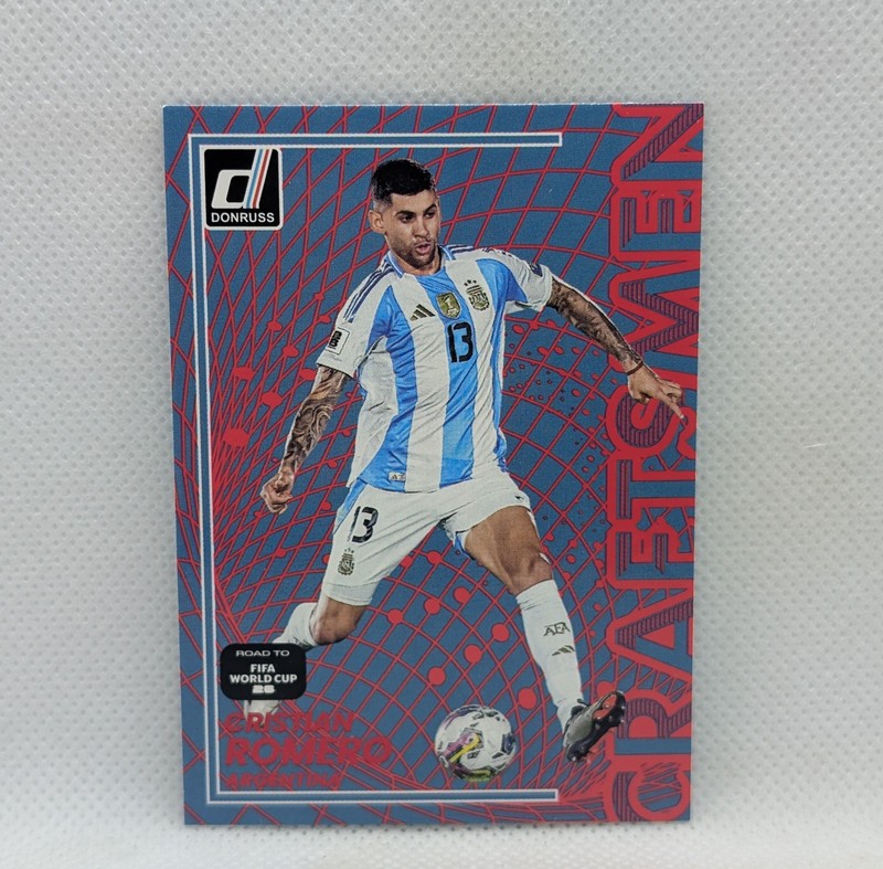 2025-26 Donruss Soccer World Cup Cristian Romero Red Foil Craftsmen