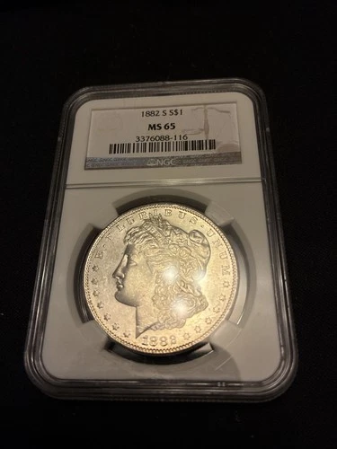1882 S Morgan Silver Dollar $1 NGC MS 65