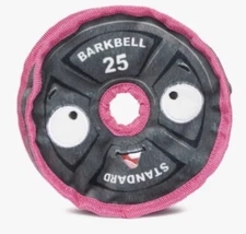 New Bark Box " BarkBell Plate " Dog Toy Weight / Dumb Bell Exercise Toy