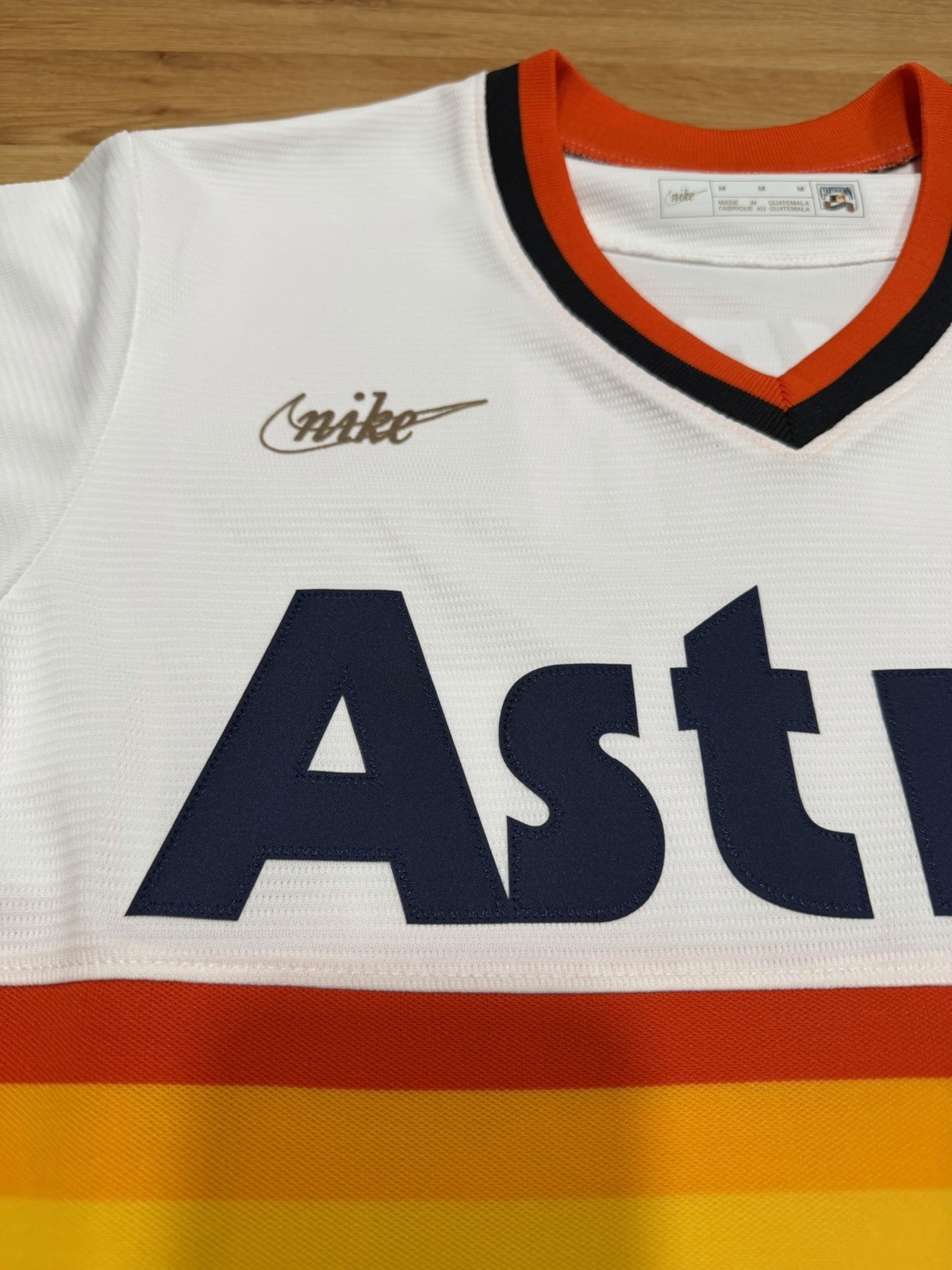 Nike Houston Astros Nolan Ryan Cooperstown Collection Striped Jersey Size Medium thumbnail 2