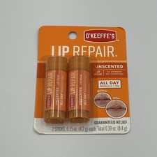 O'Keeffe's Lip Repair Unscented Lip Balm for Dry, Cracked Lips -Stick Twin Pack