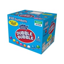 GUMBALLS 1" DUBBLE BUBBLE CONCORD ASSORTED 850 COUNT Comes w/FREE display fo...