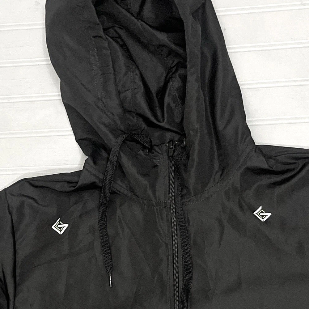 Champion UltraFuse Hooded Windbreaker Jacket Mens Medium Black GLADD Logo NWT - product detail image 10
