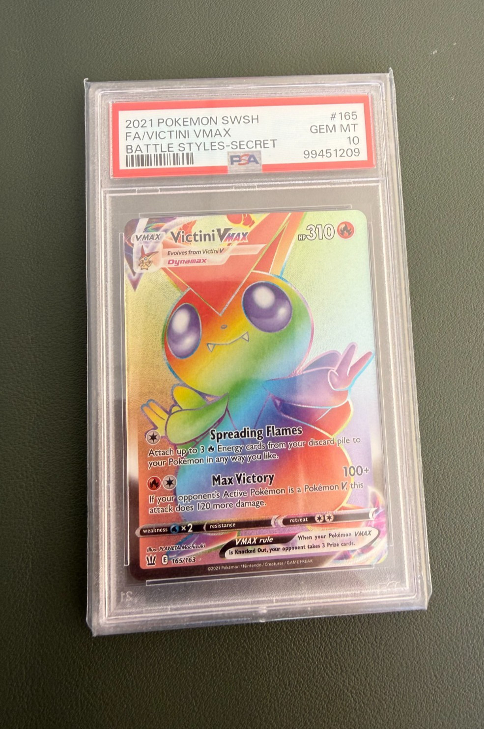 Pokemon Victini VMAX Battle Styles Secret Rare Full Art #165 PSA 10 Gem Mint