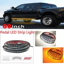 2 Running Board LED Light DRL Side Step Strip Bar 60 inch/60" Bright Amber White