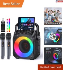 Bluetooth Karaoke Machine with 2 Wireless Mics - Perfect Home Party Companion