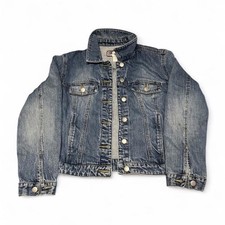 Old Navy Denim Jacket Blue Size L Unisex Kids Cotton Long Sleeve Button Pockets