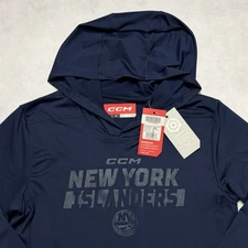 New York Islanders Hoodie Mens Small S Blue CCM Tactical Dry Performance Stretch