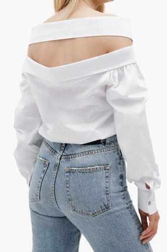 Marcella Women’s Size Small Vesper Off the Shoulder Button Up Shirt - Picture 2 of 10