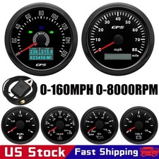6 Gauge Set 85mm Gps Speedometer 160mph Tachometer 0-8000rpm For Boat Car Truck