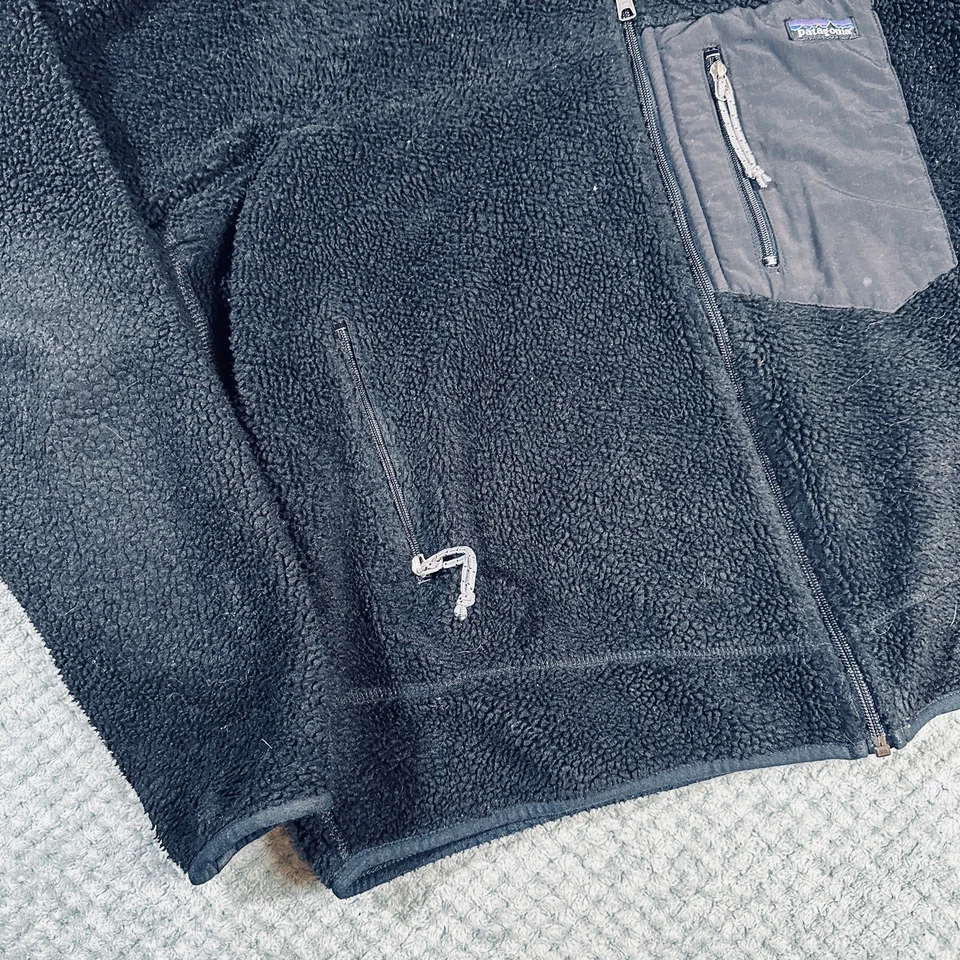 Vintage Patagonia Retro-X Fleece Jacket Men’s XL Black Quarter Zip Deep Pile - Image 2 of 4
