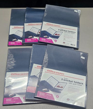 Set of 24 Brand New Office Depot Linen 2-Pocket Folder With Gold Detail