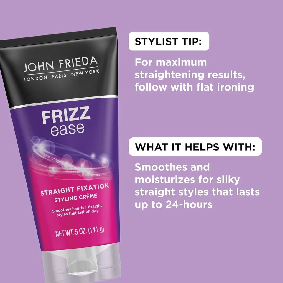 (2 упаковки) Крем для укладки волос John Frieda Frizz Ease Straight Fixation разглаживает волосы - Изображение 2 из 4