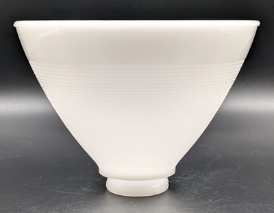 NOS! Vintage 8  Dia. IES White Milk Glass Reflector Glass Shade, 2-1/4  Fitter