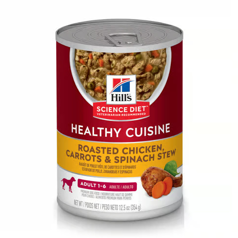 Hill's Science Diet Adult Cuisine Roasted Chicken, Carrots, & Spinach 12 cans