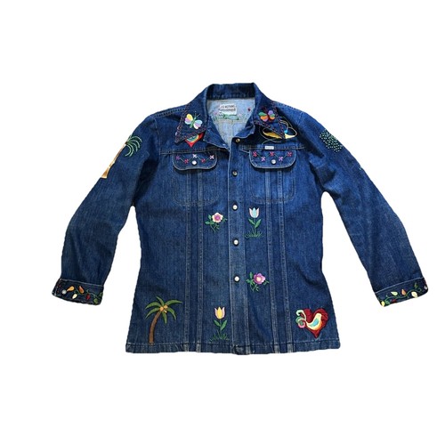 DO NOTHING SEDGEFIELD HAND EMBROIDERED DENIM JACKET SIZE MEDIUM