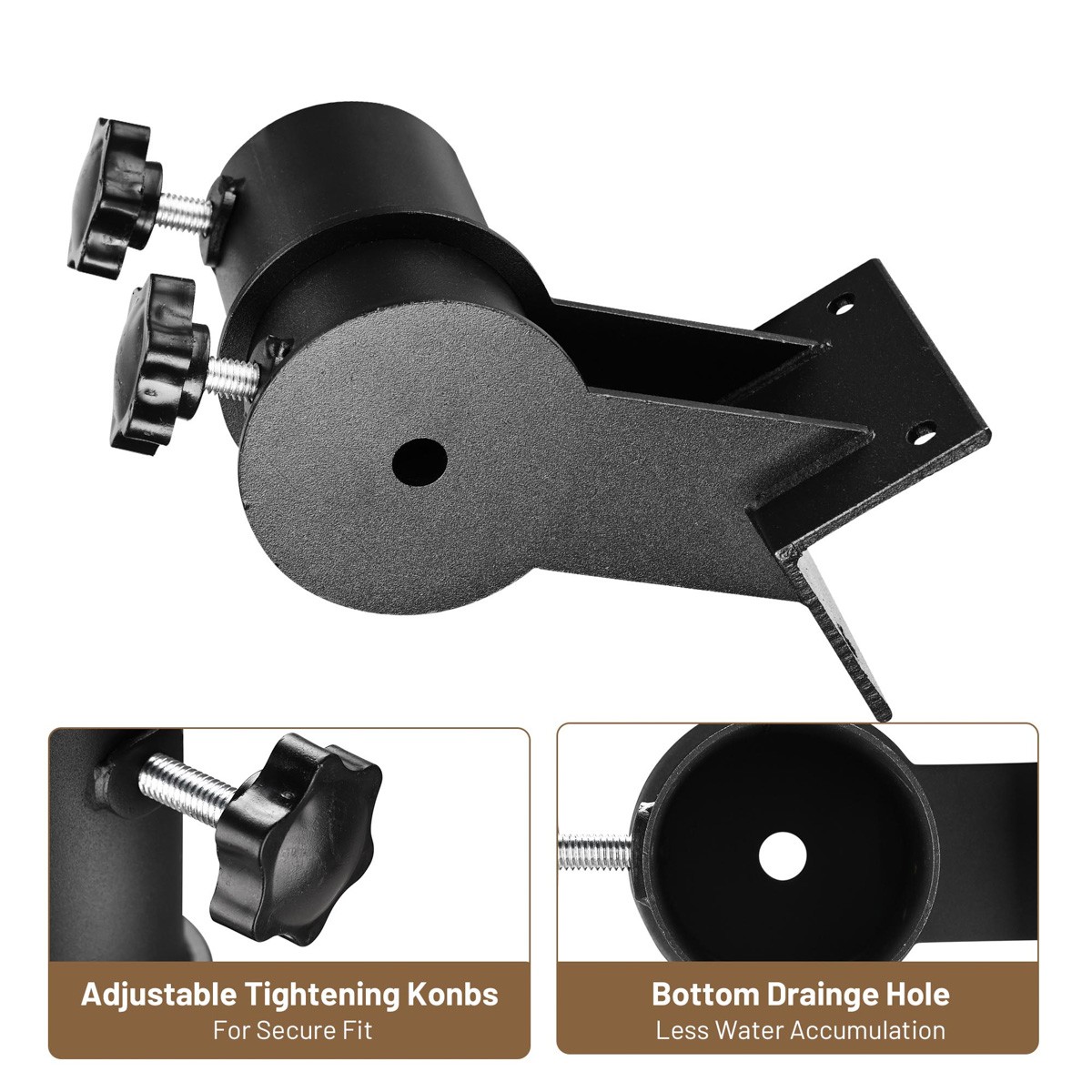 LAGarden Patio Umbrella Corner Mount Bracket for Deck Railing Balcony Courtyard