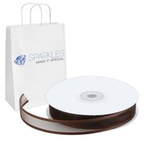 Organza Ribbon 5/8" Wide 25 Yd Yard Roll - Brown - Satin Edging Solid Reels lu