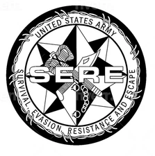 US Army SERE School Decal, UV Resistant Perma-Sticker, No Background, 3" S.E.R.E