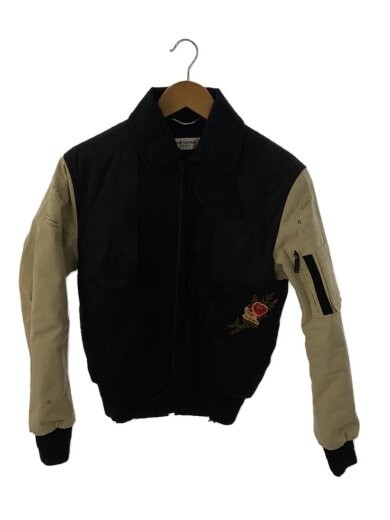 GIACCA BOMBER SAINT LAURENT 17AW RICAMATA TAGLIA 44 cotone nero 494062 Y075R