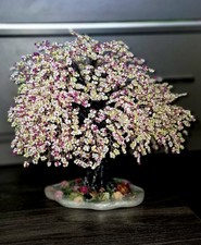 Handcrafted Interior Little Flowering  Bonsai Tree Gift