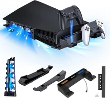 Horizontal Stand with Charging Station for PS5 and Edge Controllers, 3 FANS