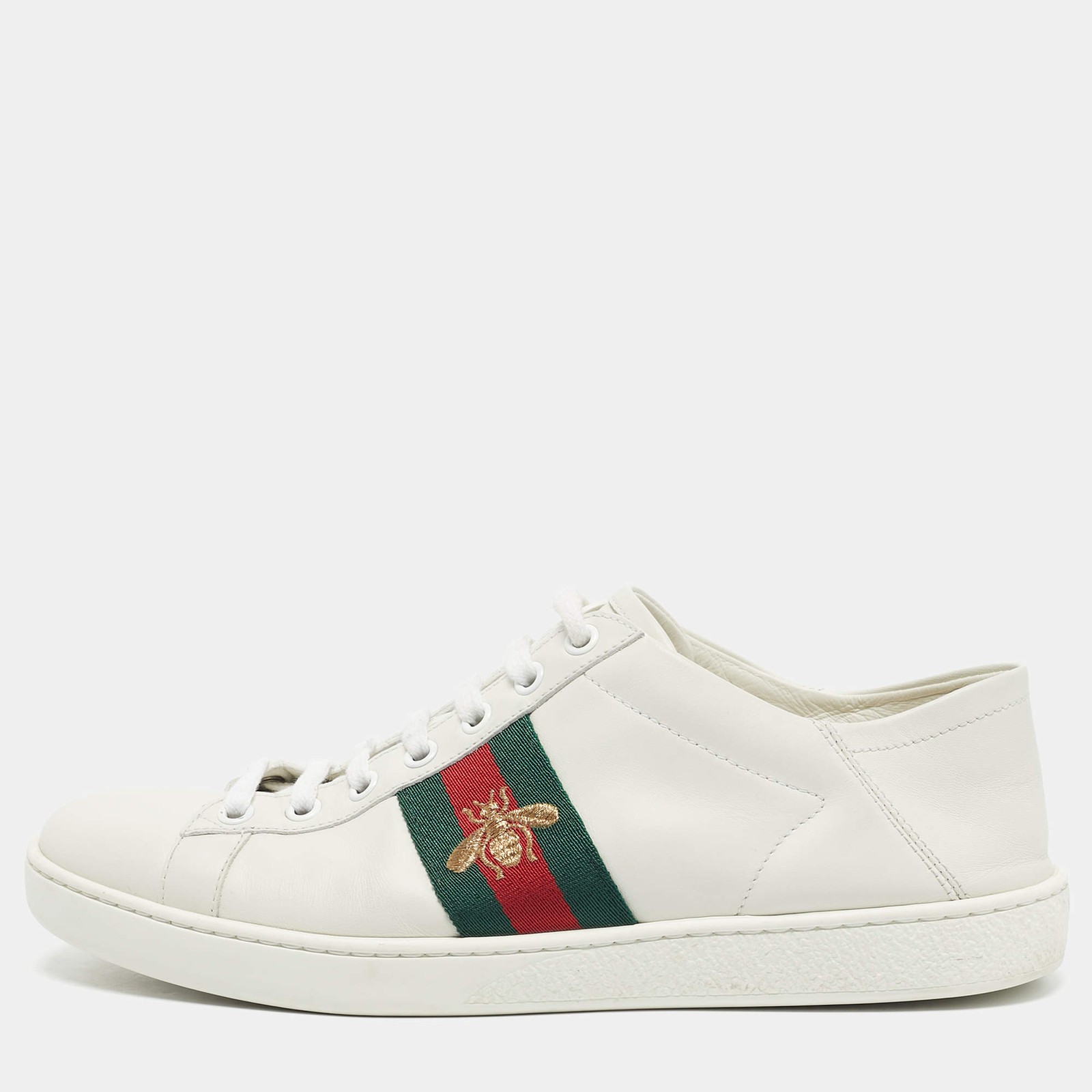 Gucci White Leather Ace Foldable Sneakers Size 39