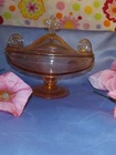 Vintage Pink Depression Candy Compote Dish Beautiful