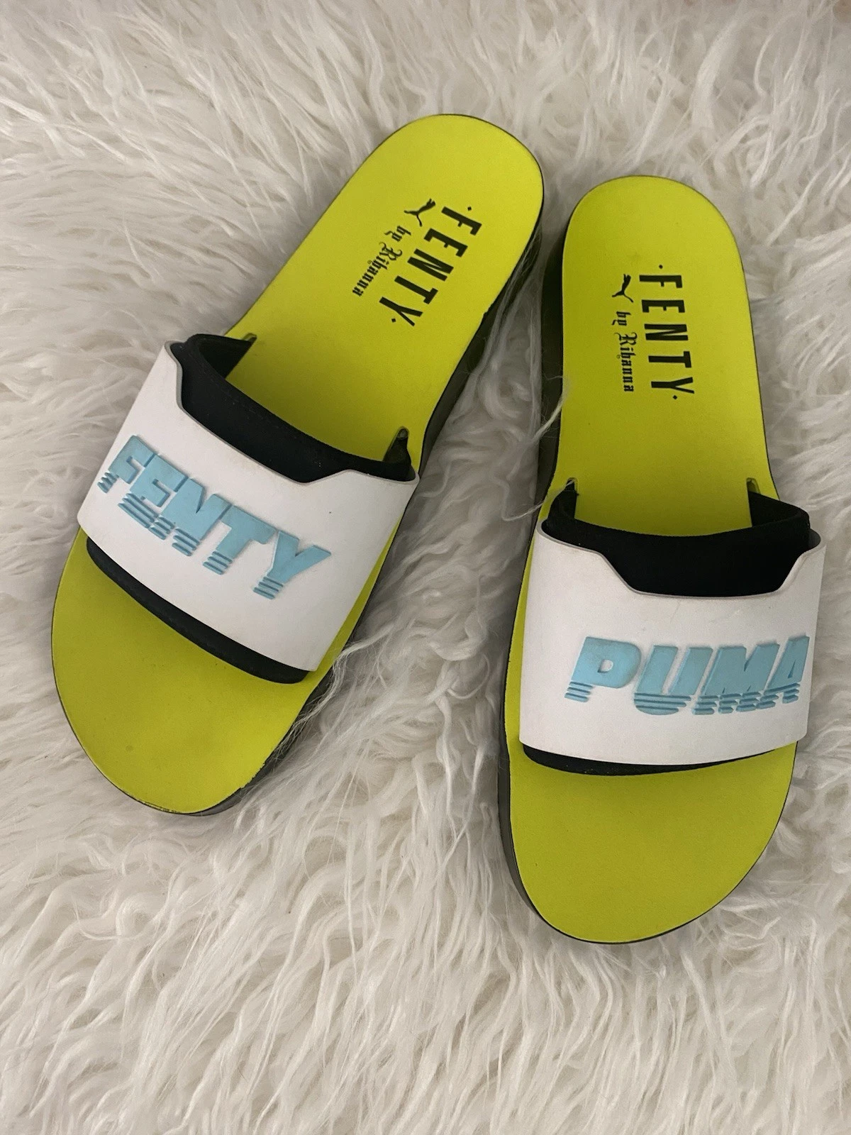 Scarpe infradito Fenty x Puma Rihanna verde acido giallo fluo slide 9 5 W