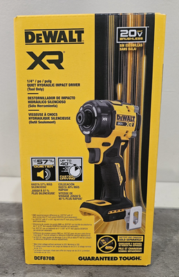 #ad DeWALT DCF870B 20V MAX 20 Volt Brushless Cordless 1 4quot; Quiet HydrauIic Impact $179.99