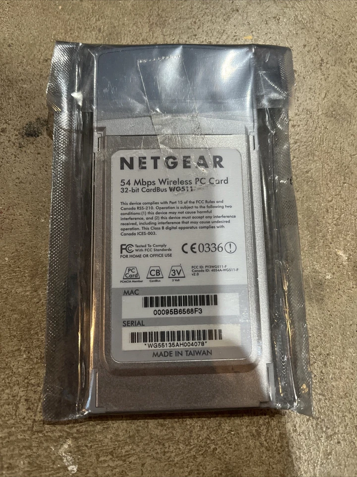 Netgear 54 Mbps Wireless PC Card 32 bit cardbus WG511 v2 -New - Image 2 of 2
