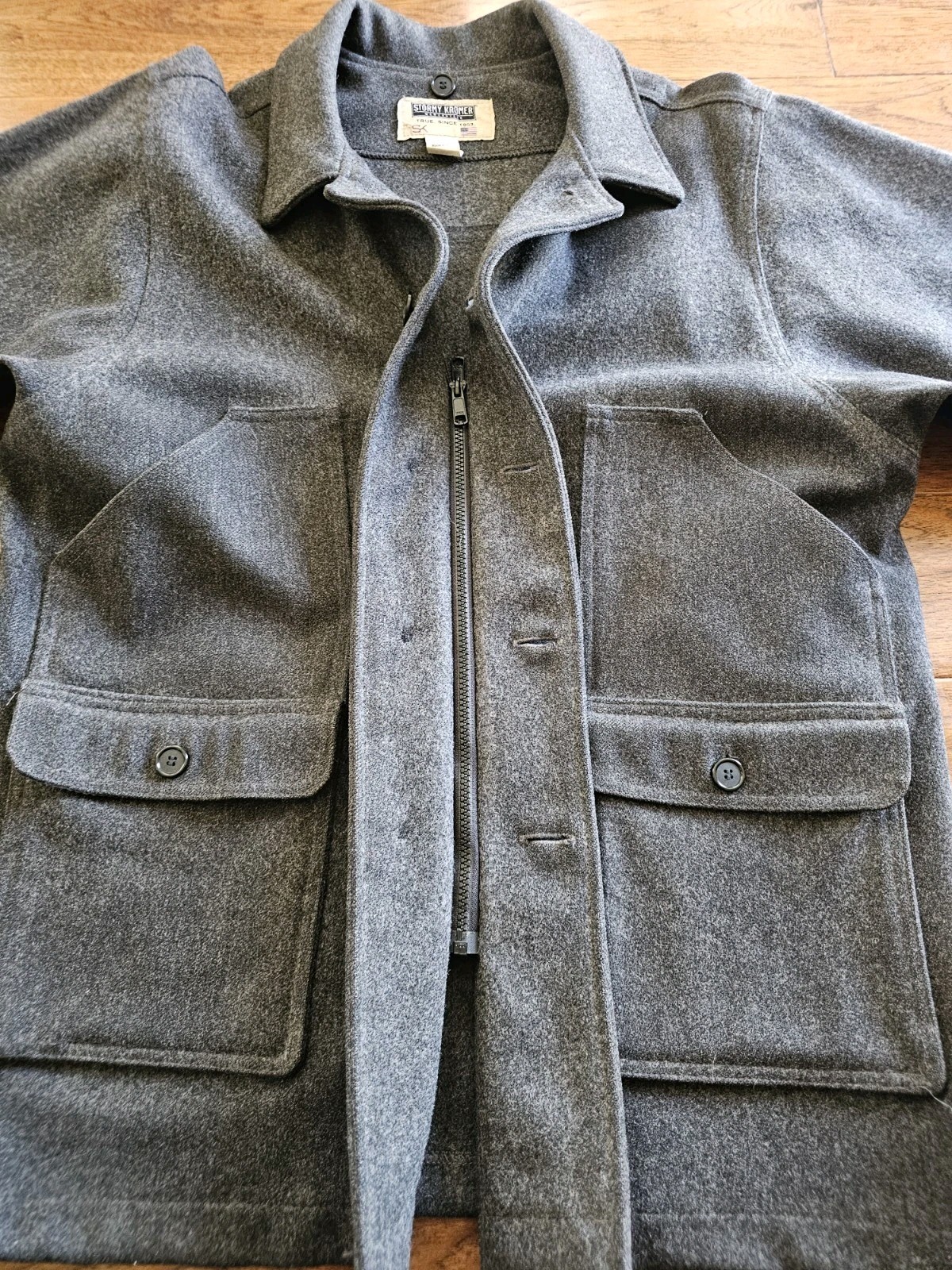 Stormy Kromer Mercantile Mackinaw Wool Coat Men’s Size 48 Vintage USA