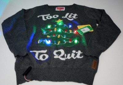 Tipsy Elves Christmas Sweater Women's Size Medium Black Holiday Funny Pullover