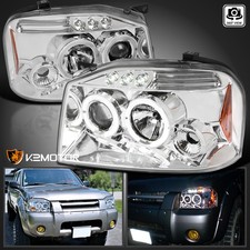 Fits 2001-2004 Frontier Clear Led Halo Projector Headlights Lamps Leftright