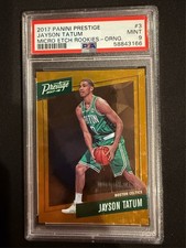 2017 Panini Prestige Micro Etch Rookies Orange #3 Jayson Tatum RC PSA 9 Mint